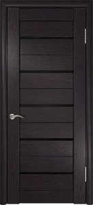 Межкомнатная дверь ЛУ-22 (Венге, стекло лакобель черное, 900x2000)