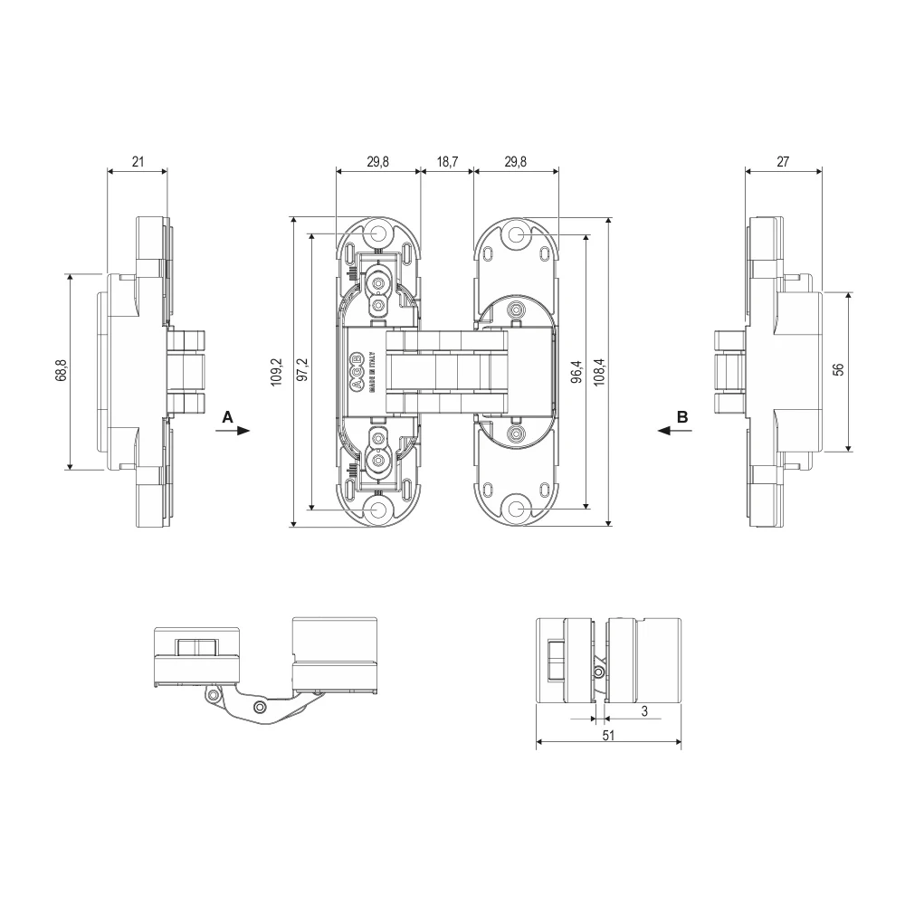 Фото E30200.85.91 (белый) петля ECLIPSE 2.2 (4 накладки в комплекте)