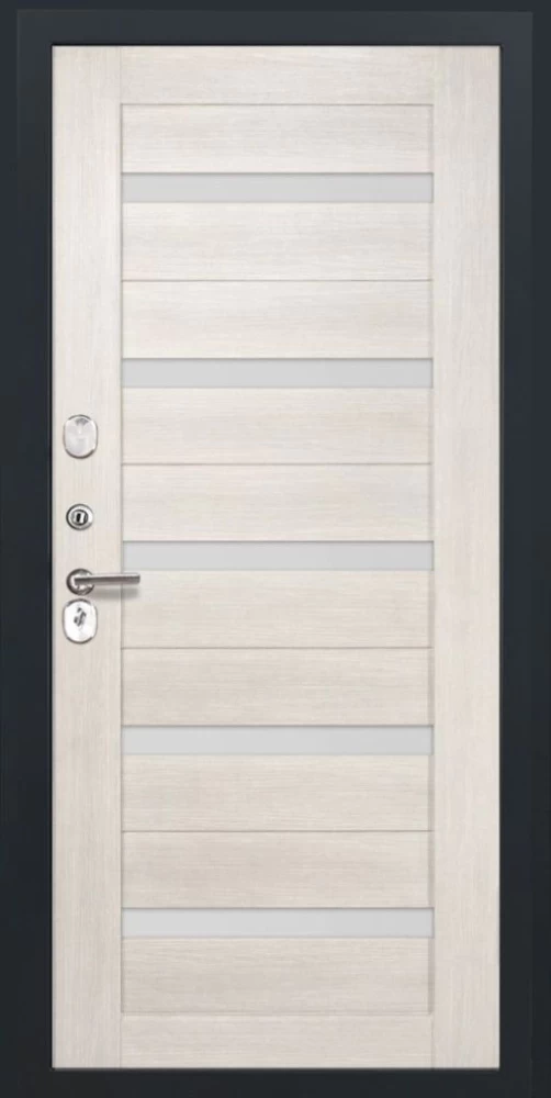 Входная дверь ДвериПРО Модель L-48 СБ-1 (ст. белое, 16мм, беленый дуб) DPRO196857 внутренняя сторона