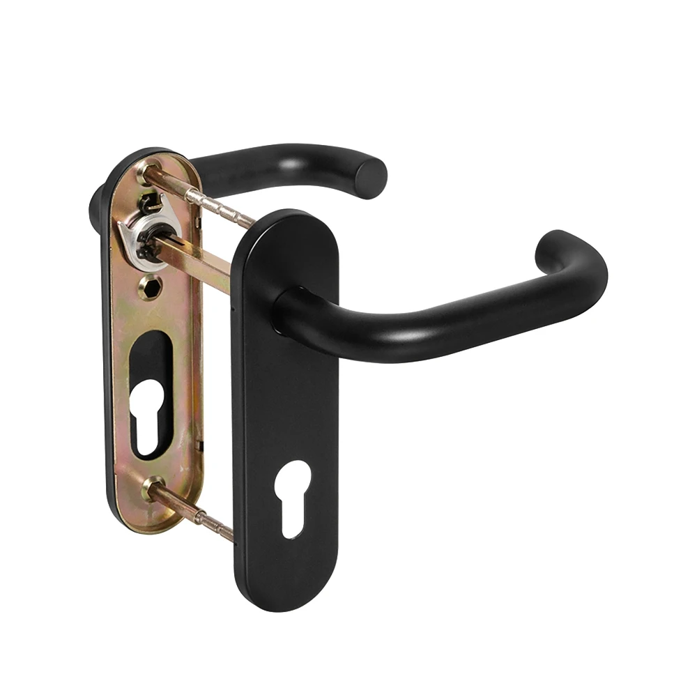 Фото Ручка дверная FP.DH72.0433 SS 201 BLACK с пружиной, нержавейка 201, черный, квадрат 9x140 мм