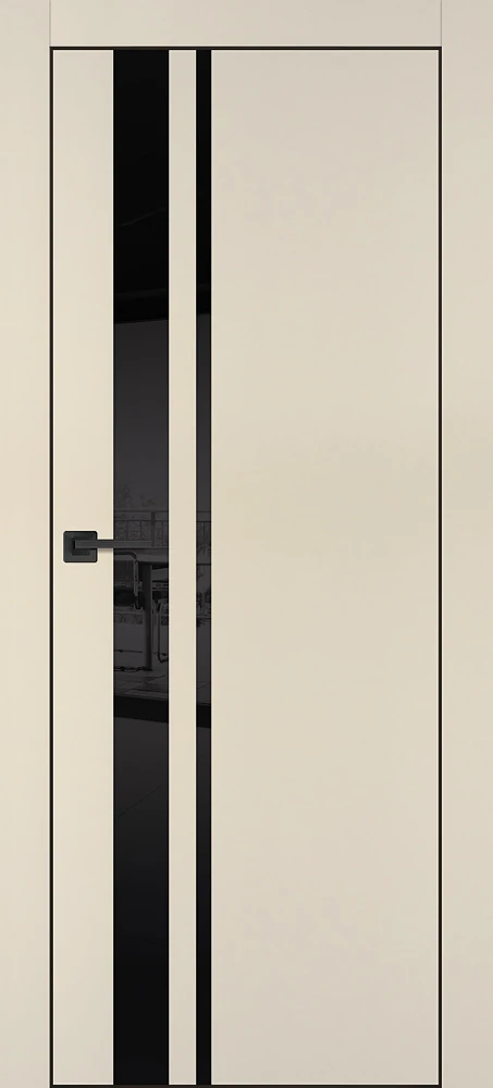 Фото Межкомнатная дверь PX-16 черная кромка с 4-х ст. Бежевый матовый