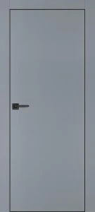 Межкомнатная дверь PX-1 черная кромка с 4-х ст. Серый матовый
