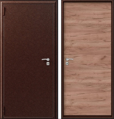 Дверь O-10 Медь антик - Дуб табак