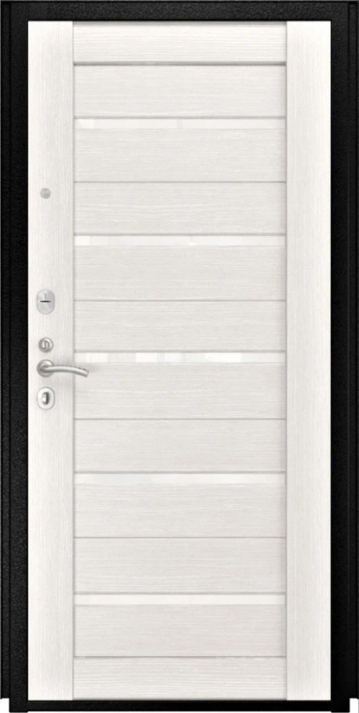 Входная дверь ДвериПРО Д-68 СБ-1 (лак. белое, 16мм, беленый дуб) DPRO197041 внутренняя сторона